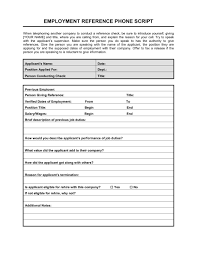 Reference Check Phone Script Template Sample Form Biztree
