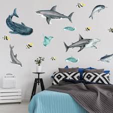 Shark Sea Life Watercolor Wall Decal