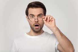 Young Shocked Surprised Man Looking At Camera, Taking Off Glasses. Stock  Photo - Image of mouth, astonished: 170081150