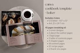 canva cookbook template baker