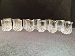 vintage crystal whiskey glasses set of