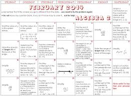 Calendar Math Teaching Math Algebra I
