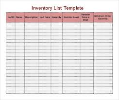 Inventory List Templates 19 Free Printable Xlsx Docs