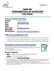 nutrition syllabus summer 2 pdf