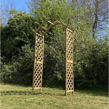 Wooden Garden Arch With Curved Top Tan