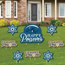 Passover decorations & party supplies for your seder. Big Dot Of Happiness Happy Passover Yard Sign And Outdoor Lawn Decorations Pesach Party Yard Signs Set Of 8 Target