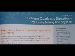 Module 3 Lesson 5 Solving Quadratics By