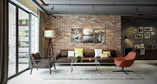 Exposed Brick Brick Living Room