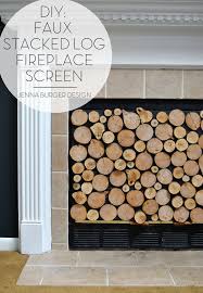 Diy Faux Stacked Log Fireplace Screen