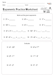 Exponents Worksheets With Answer Key
