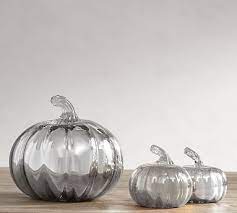 Mercury Glass Pumpkins Silver