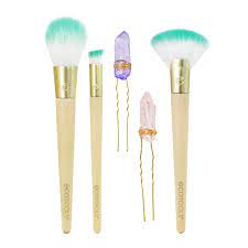 glossy finish powder makeup brush set