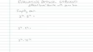 Evaluating Rational Exponents Math