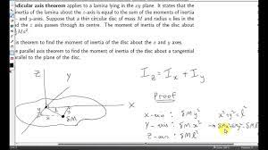 The Perpendicular Axis Theorem - YouTube