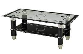 Glass Coffee Table With Silver Black