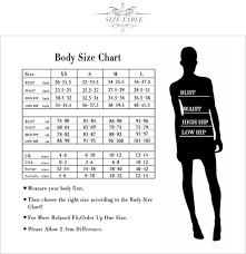Body Size Chart Honey Hooray