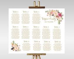 Wedding Seating Chart Printable Boho Guests List Printable