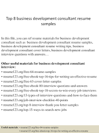 Top 8 Business Development Consultant Resume Samples
