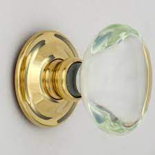 Clear Oval Glass Door Knobs Mortice Or