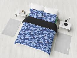 Blue Camouflage Camo Bedding Set Duvet