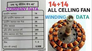 14 14 coil all celling fan winding data
