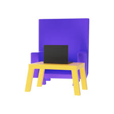 3d Render Style Laptop On Table With