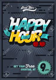 Happy Hour Concept Poster Template For Advertising Comic