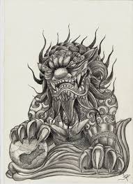 The kind of dog tattoo, its placement and the meanings associated with it are all. Foo Dog Tattoo Designs