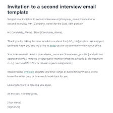 second interview invitation email