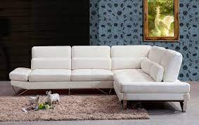 white leather sectional sofa vg833