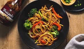 busy night stir fry with udon noodles
