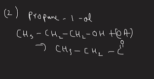 Propan 1 Ol Write Chemical Equations