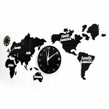World Map Wall Clock Home Decoration