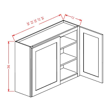 30x36 Double Glass Door Wall Cabinet
