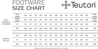 Size Chart Speedengine Teuton Sports