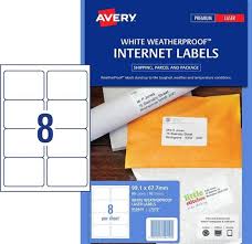 Avery 959409 White Weatherproof Shipping Labels L7070 80 Labels Per Pack 8up