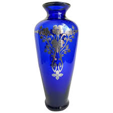 Vase Cobalt Blue Glass Art Deco With