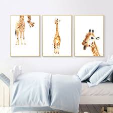 woodland animal giraffe wall art canvas