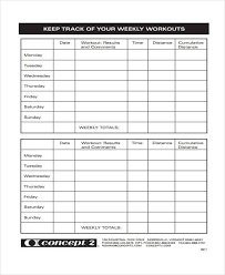 workout sheet templates 7 free word