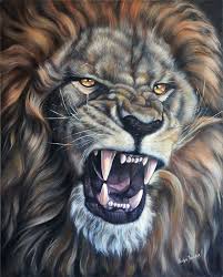 the roar of the king portrait of lion