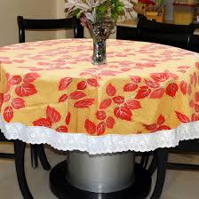 leaf print round table cover