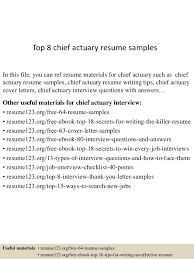 top 8 chief actuary resume samples