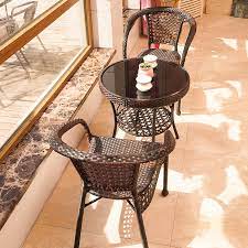 Balcony Small Coffee Table Rattan Three