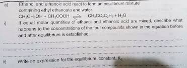 ethanol and ethanoic acid react to