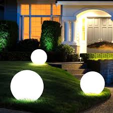 Set Of 3 Led Solar Lamps Ball Lamps