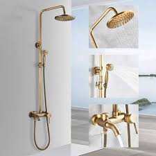 Wall Mounted Antique Brass Shower Tap