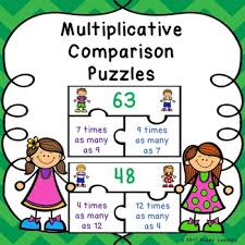 Multiplicative Comparison 4th Grade Multiplication Game Puzzles 4 Oa 1