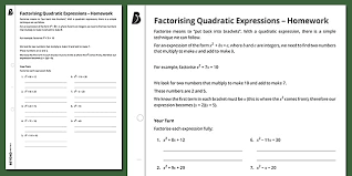 factorising quadratic expressions
