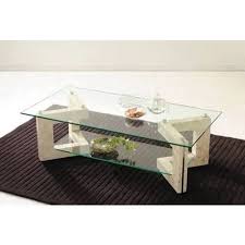 Rectangular Wooden Glass Center Table