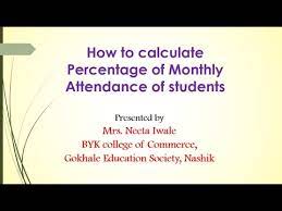 calculation of monthly attendance of
